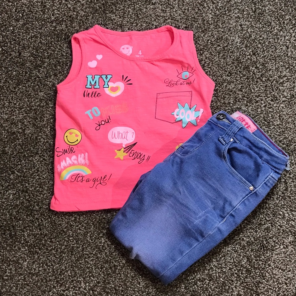 Girls Summerwear Outfit Toddler PinkLatte & Losan Size 4